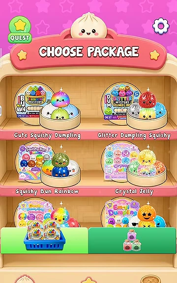 Choose Package shelf with labelled dumpling themes